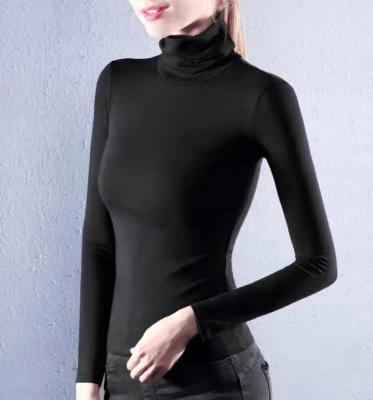 China Turtleneck Silk Bottom Ladies All-match Lingerie Knitted Thin Mulberry Anti-pilling 100% Silk Can Be Customized for sale