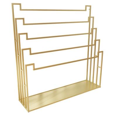 China Clothing Rack Minimalist Metal Display Clothing Hanging Clothes Show For Shop Store Scarf Storage Shelf for sale