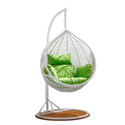 China Contemporary Hanging Chair With Egg Garden Rattan Swing Chair Indoor Outdoor Hanging Frame Round Rattan for sale