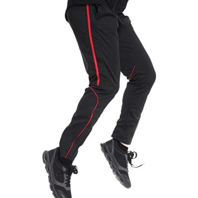 China Custom Men's Sweatpants Anti-Wrinkle Tracks Jogging Elastic Slim Fit Pants Striped Football Pants Trousers for sale