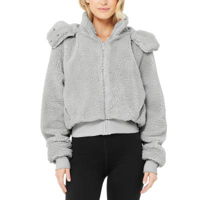 China Custom OEM Anti-wrinkle Faux Sherpa Fleece Coat Outdoor Warm Winter Sherpa Jacket For Women for sale