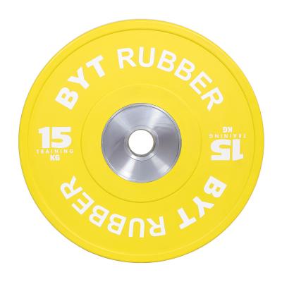 China Universal BYT Gym Sports Equipment Goods Wholesale Rubber Bumper Plates Competition Bumper Plate for sale