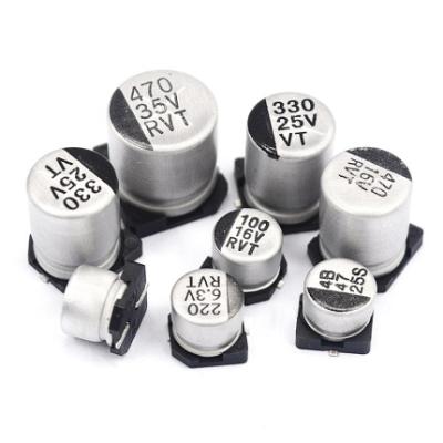 China General Purpose Aluminum Electrolytic Capacitor 6.3V 10V 16V 25V 35V 50 100V 6.3x5.4 6.3x7.7mm for sale