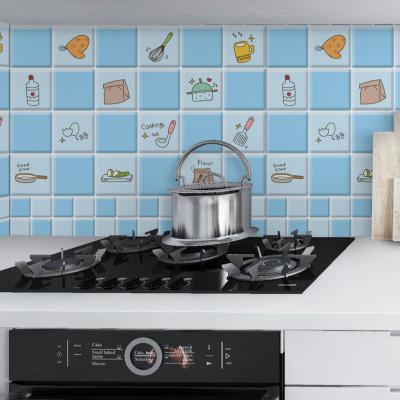 China New Product Oil-proof European Style Flower Brick Wall Tile Stickers, Bathroom And Bathroom Hard Waterproof Stickers, Kitchen Oil-proof St for sale