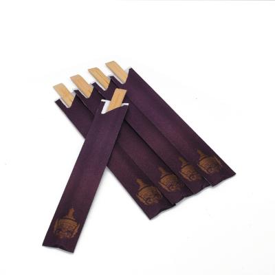 China Disposable Semi-Closed Paper Wrapped Standard Bamboo Chopsticks for sale