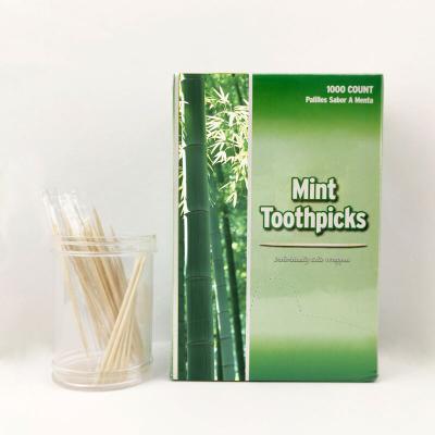 China Disposable Fresh Mint Flavor Cello Wrapped Bamboo Decoration Toothpicks for sale