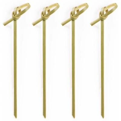 China Heat Resistance Knot Pick Bamboo Hamburger Cocktail Picks Bamboo for sale