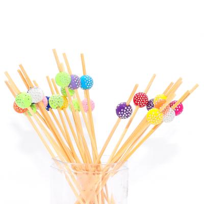 China Thermal resistance China factory price bead pick stick decorative bamboo skewer for fruit salad decoration for sale