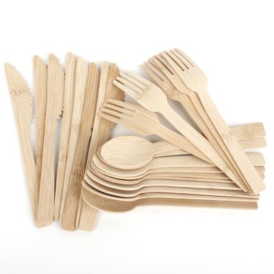 China 100% Biodegradable Disposable Cutlery Spoon Fork Knife Disposable Bamboo Sets for sale