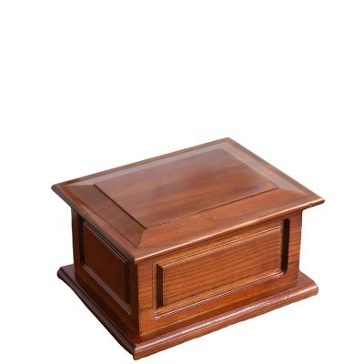 China Tradition Urns Wooden Red Wooden Cinerary Caskets Professional Adult Human Urns Heart Ashes Heart Wooden Urn for sale