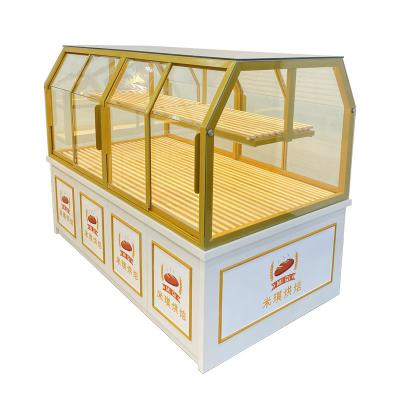 China Double-sided factory direct sales eliminate all middleman fee bread shelf display rack cabinet display stand for sale