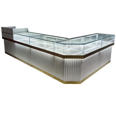 China China Classic Suppliers Custom Make Glass MDF Jewelry Display Cabinet Set Gemstone Retail Showcase Display for sale