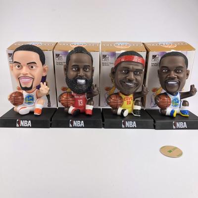 China Hot Sale Cartoon Toy Amazon PVC 10cm NBA Player James Harden Curry Durant Action Number Toys for sale