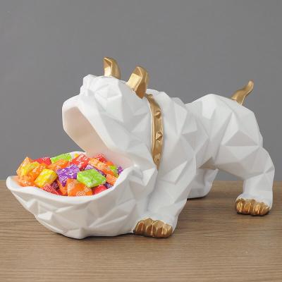 China French Bulldog Hot Ornament Resin Multifunctional Europe Sales Storage Box for sale