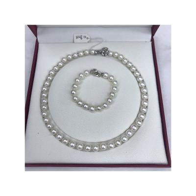 China Other Natural Genuine Pearl Price 9-10mm Genuine Round Shape Freshwater Pearl Set for sale