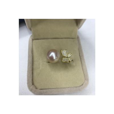 China Other Latest Pearl Ring Design 9.5-10mm Button 3A Wholesale Cultured Natural Pearl Ring for sale