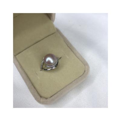 China Other Hot Selling Freshwater Pearl Ring Sterling Fashionable Silver Pearl Ring Grade 3A for sale