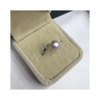 China Other factory manufacture pearls 6mm Sterling Silver Rings Diamonds White round freshwater pearl ring for sale