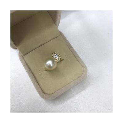 China Other High Quality 6mm Sterling Silver Freshwater Flower Shape Gold Color Pearl Ring for sale