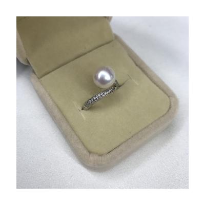 China Other Design 3A 6-6.5mm New Hot Selling Cheap Good Quality Perfect Round Pure Pearl Ring for sale