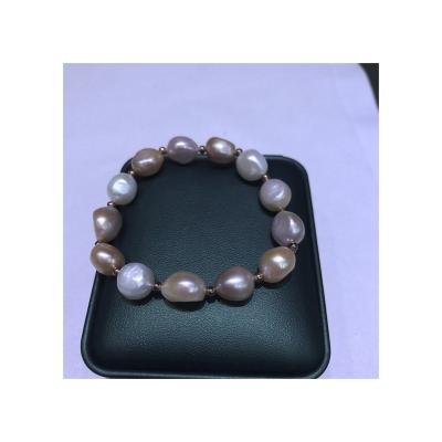 China Office / Career Fashion Baroque Multicolor Freshwater Pearl Bracelet 11-12mm Pearl Bracelet for sale