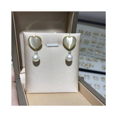 China Vintage 8mm Freshwater Pearl Earring Women's White S925 Sterling Silver Pearl Earrings for sale