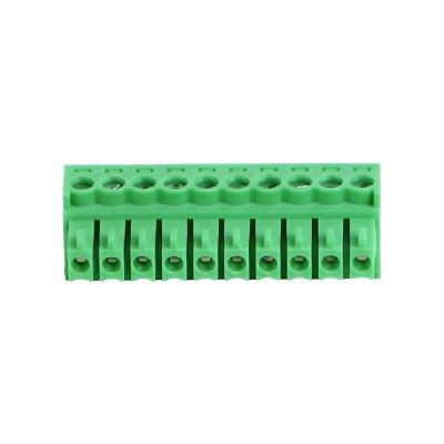 China PA66 Right Angle Distribution 3.5mm Pitch 10Pin Screw PCB Plug In Terminal Block Female Connector for sale