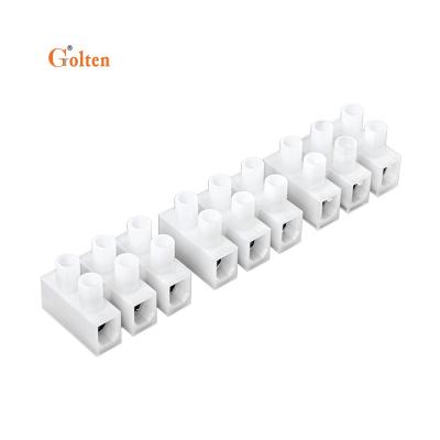 China White Plastic PA66 Golten GT1450B-11.5mm Pitch 3 Way Power Through Terminal Block Electrical Wire Connector for sale