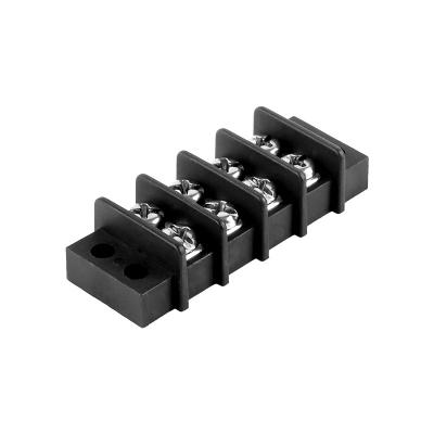 China Double Row 9.5mm PBT Pitch 4 Way PCB Barrier Terminal Blocks for sale