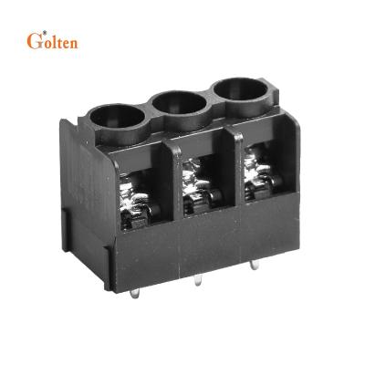 China PA66 Goten GT25C-BS 7.5mm Pitch Three Way Black Barrier Terminal Block for sale