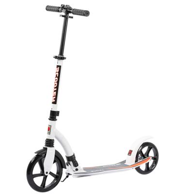 China Kid Factory OEM Customize Two Large Wheels 230mm Kick Foot Pedal Foldable Adjustable Adult Kids Scooters for sale