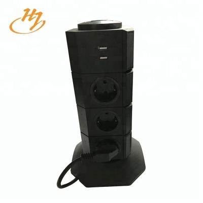 China Use Huijun Brand China Manufacturer European Multi Switch Tower Desktop Socket for sale