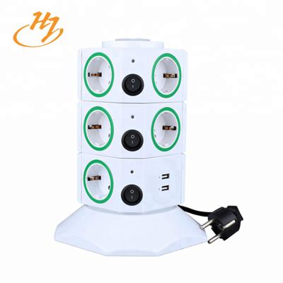 China Chinese Supplier Huijun Brand Desktop Multi Use Socket Three Layers Vertical Socket for sale