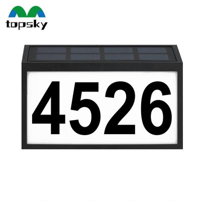 China Residential Led Solar Number Light Home Door House Number Plate Led Address Plate Outdoor Illuminated House Number Light for sale