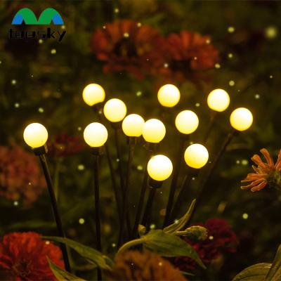 China Garden led solar wind-powered starburst garden landscape rgb colorful firework holiday outdoor waterproof Solar Swaying Light for sale