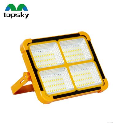 China Billboard TOPSKY Rechargeable Solar USB Charging Emergency Lights Ip65 100w 200w All In One Portable Solar Flood Light for sale