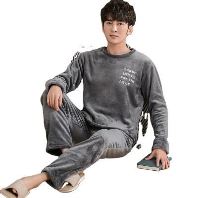 China New Arrival Breathable Winter Flannel Pijamas Men With Long Sleeve And Pants for sale