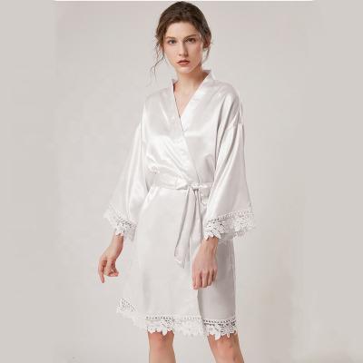 China 2021 Chinese factory price women summer QUICK DRY nightwear satin kimono long robe for sale