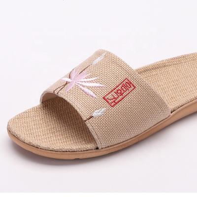 China Wholesale Lightweight Comfortable Women Household Open-toe Non-slip Japanese Canvas Slippers Summer Lightweight for sale