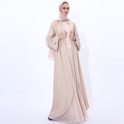 China Muslim Dress Spring 2022 Women Long Maxi Dress Embroidery Dress Evening Gowns Long Dresses Islamic Formal Modern Casual Abaya Women for sale