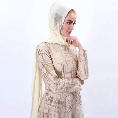 China Muslim Hijab Premium Popular Modern Casual Chiffon Women Dress Long Sleeves Long Dress Muslim Hijab Islamic Muslim Clothing Scarves for sale