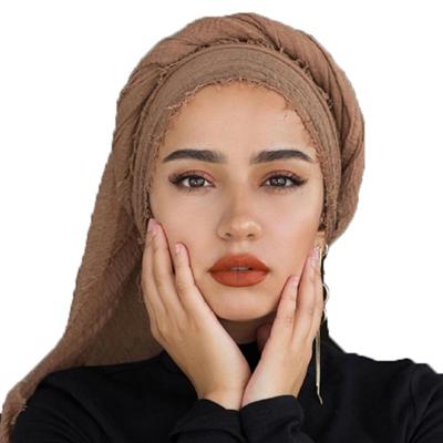 China Online Shopping High Quality Mini Pleated Cotton Linen Muslim Hijab LENGTH Scarves for Philippines for sale