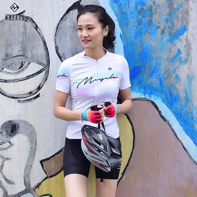 China Antibacterial Women Bike Jersey Top , Lady Cycling Jersey Sets Cycling Shirt Tops for sale