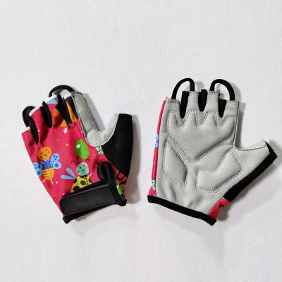 China Glue Folding Wrist End No Stitching Custom Half Finger Kids Silicone Gel Anti-skidding Protection Cycling Cycling Gloves for sale