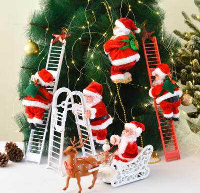 China Popular Border Christmas Gift Electric Elder Santa Claus Doll Electric Toys Children's Gifts On The Ladder for sale