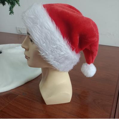 China Other Christmas Decorations Wholesale Hats Christmas Plush Red Adult Christmas Hat for sale