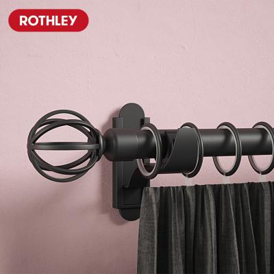 China Easy To Fit Rothley Home Decor Luxury Curtain Rod Sets Poles bracket Accessories Metal Double Curtain Poles Finials For Window for sale