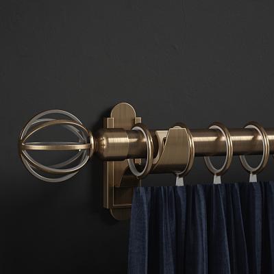 China Easy To Fit Rothley Fancy Wholesale Metal Curtain Finials And Accessory Curtain Rod Set For Windows Curtain Rod Pole for sale