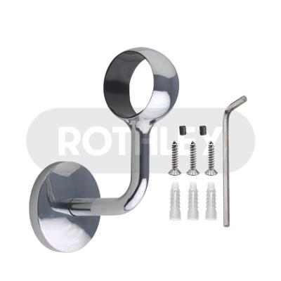 China Modern Rothley Stainless Steel Wall Bracket L Shape 90 Degree Tube Railing Holder Pipe Round Handrail Fitting Support Hand Rail Bracket for sale