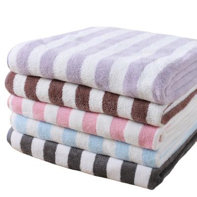 China New Style Child Safe Super Soft Skin-Friendly Comfortable Absorbent Warp Knitted Coral Fleece Cationic Bath Towel for sale